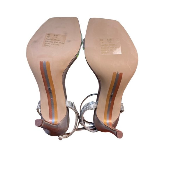 SAM EDELMAN Women's Opehlia Rhinestone Evening Sandals Silver 7 - Picture 5 of 9